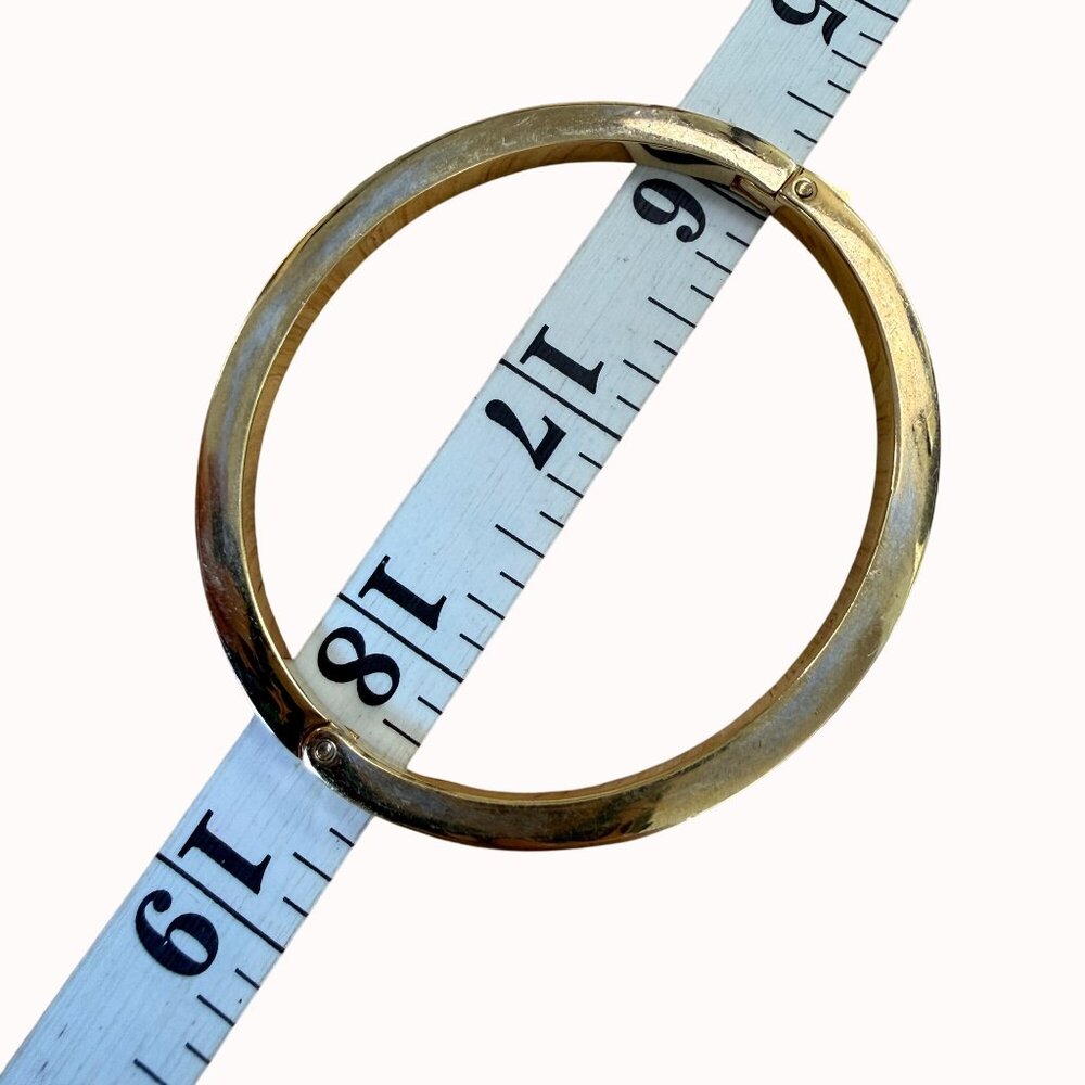 J.Crew Pink Gold-Tone Enamel Hinged Bangle Bracelet Neutral Casual Classic Nude - Picture 4 of 6